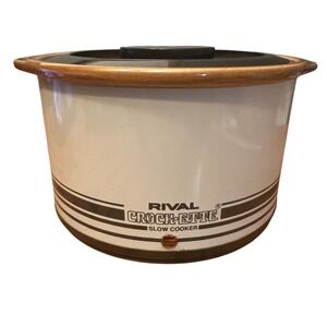 Vintage Rival Crock-Ette 1 Quart Slow Cooker Stoneware Crock Pot Brown 3205